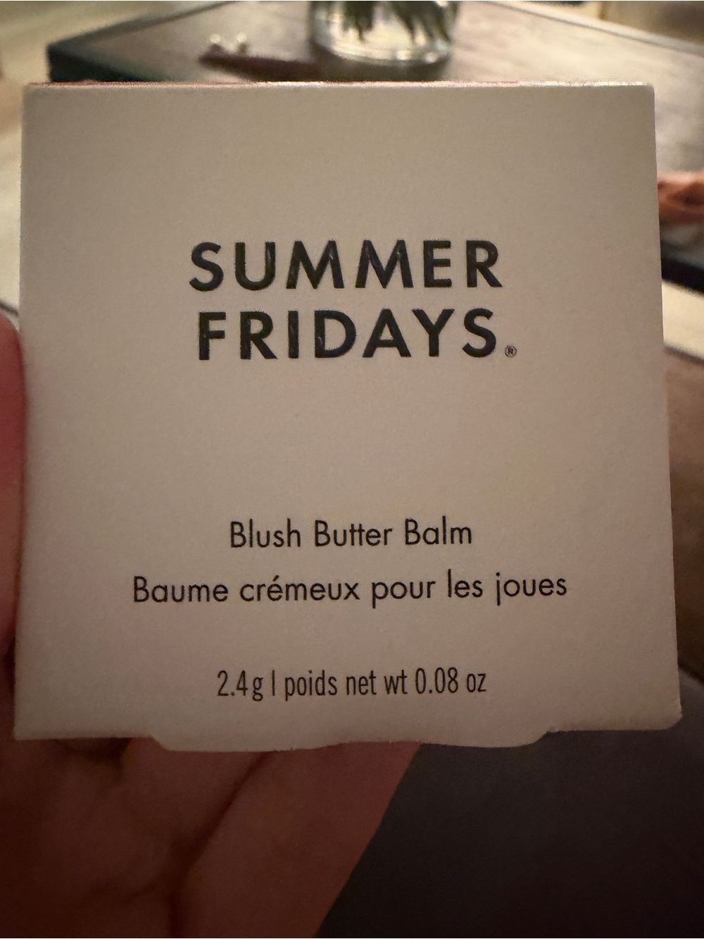 Summer Fridays Blush Butter Balm - Creamy White Packaging with Black Text